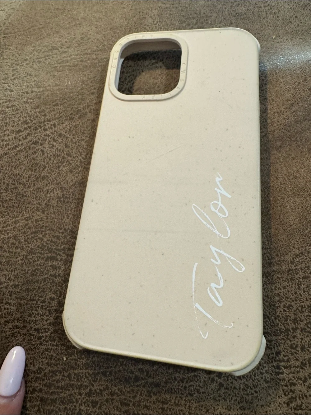 Taylor Swift Cream Phone Case with Signature Script